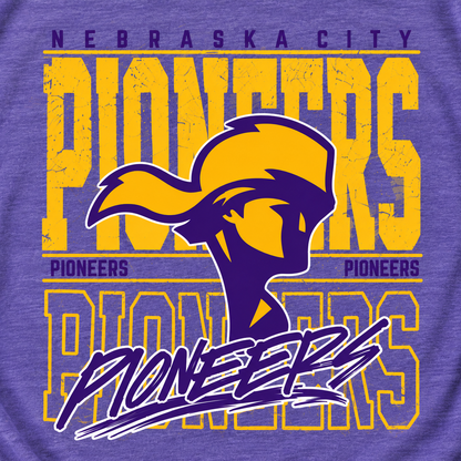 Nebraska City Pioneers Mascot Tee (Bella Canvas Heather Lapis)