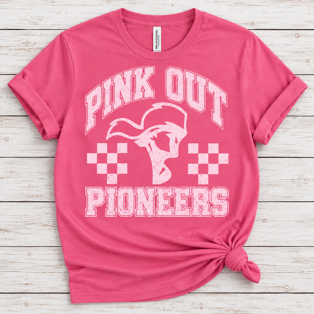 Pink Out Pioneers Graphic Tee (Bella Canvas Charity Pink)
